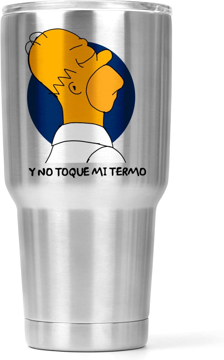 Termo Metálico Homero Este Termo Ya Tiene Dueño, No Lo Toques | Capacidad 500 Ml | Frase Meme divertida