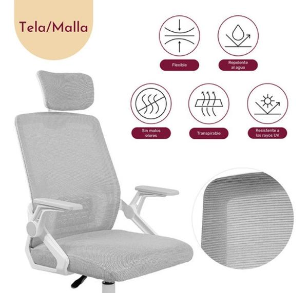 Set Escritorio Blanco Repisas + Silla Ergonómica Ejecutiva