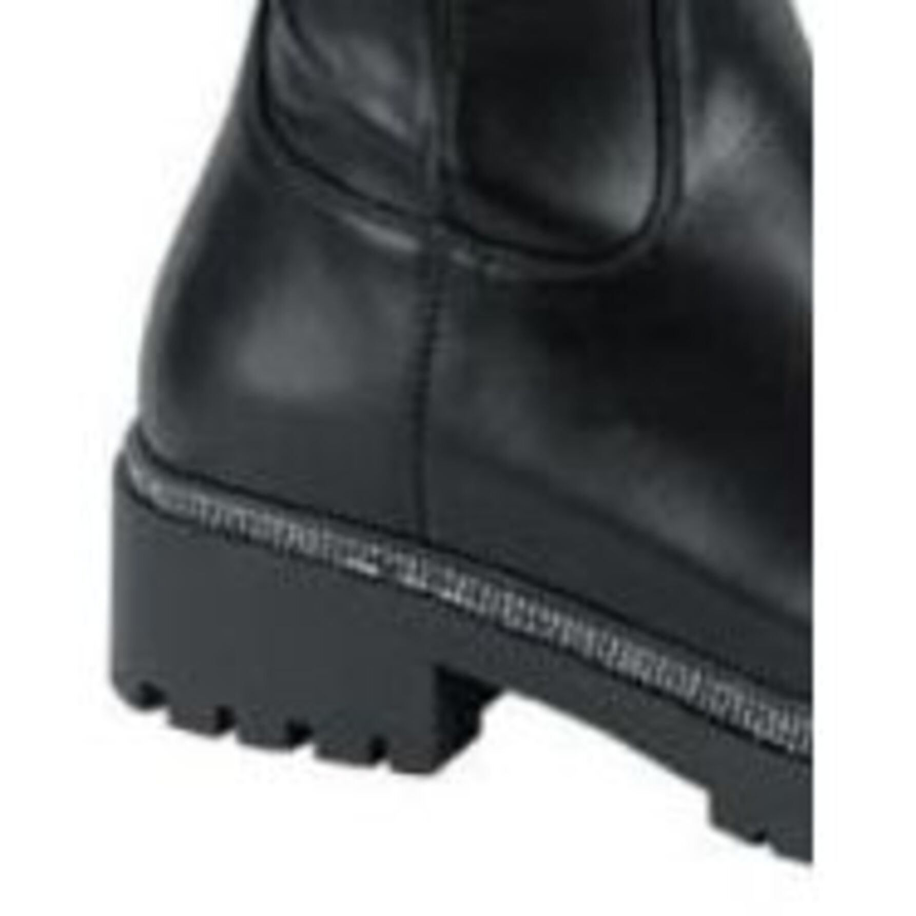 Bota para mujer, larga, con cerco con pedrería, acabado napa, tacón bajo, color negro, marca Belinda Peregrin 1103647
