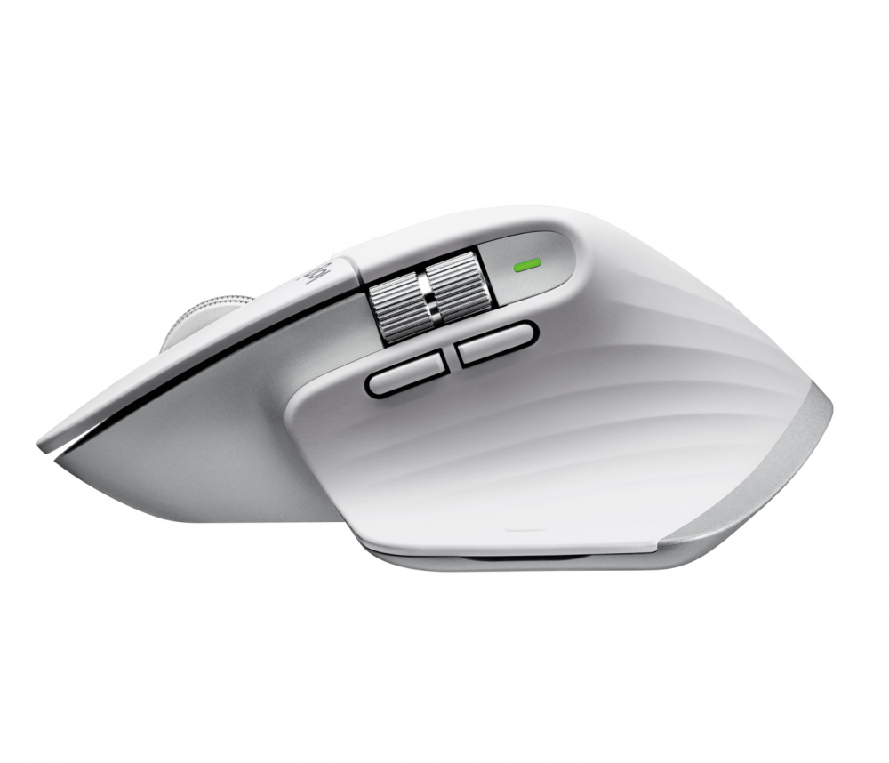 Mouse Ergonómico Logitech Óptico MX Master 3s, Inalámbrico, Bluetooth, 8000DPI, Gris Pálido