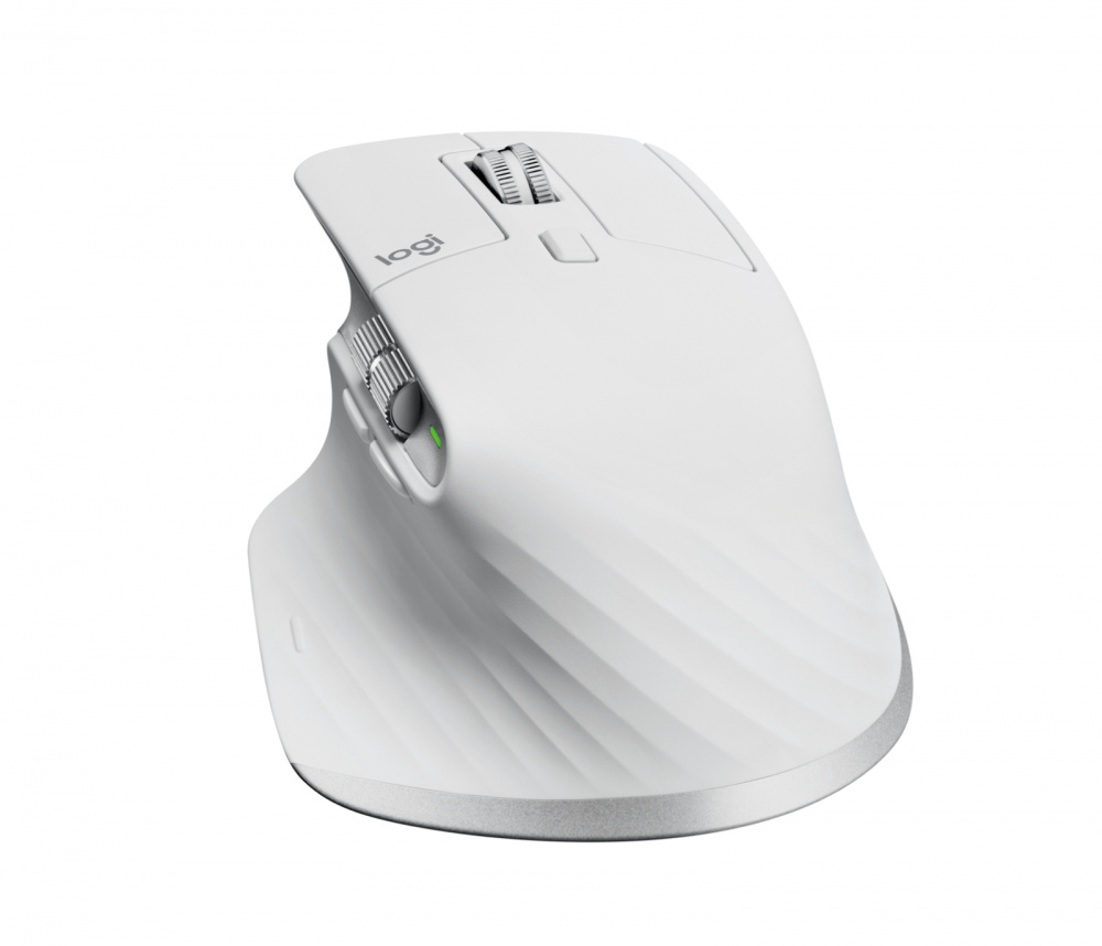 Mouse Ergonómico Logitech Óptico MX Master 3s, Inalámbrico, Bluetooth, 8000DPI, Gris Pálido