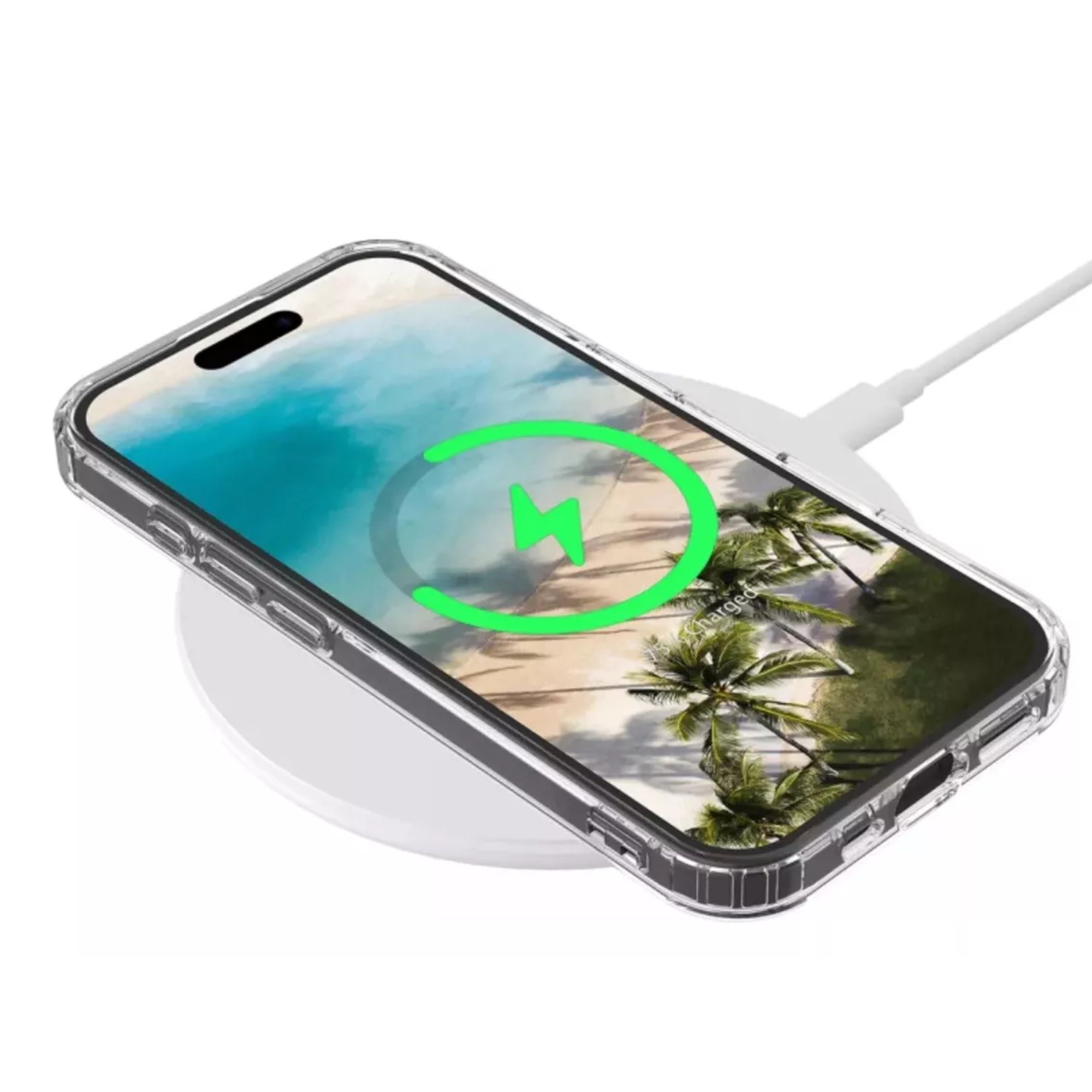 Funda Para iPhone Magsafe Uso Rudo + Cargador Inalámbrico  Iphone 13 pro max Transparente 