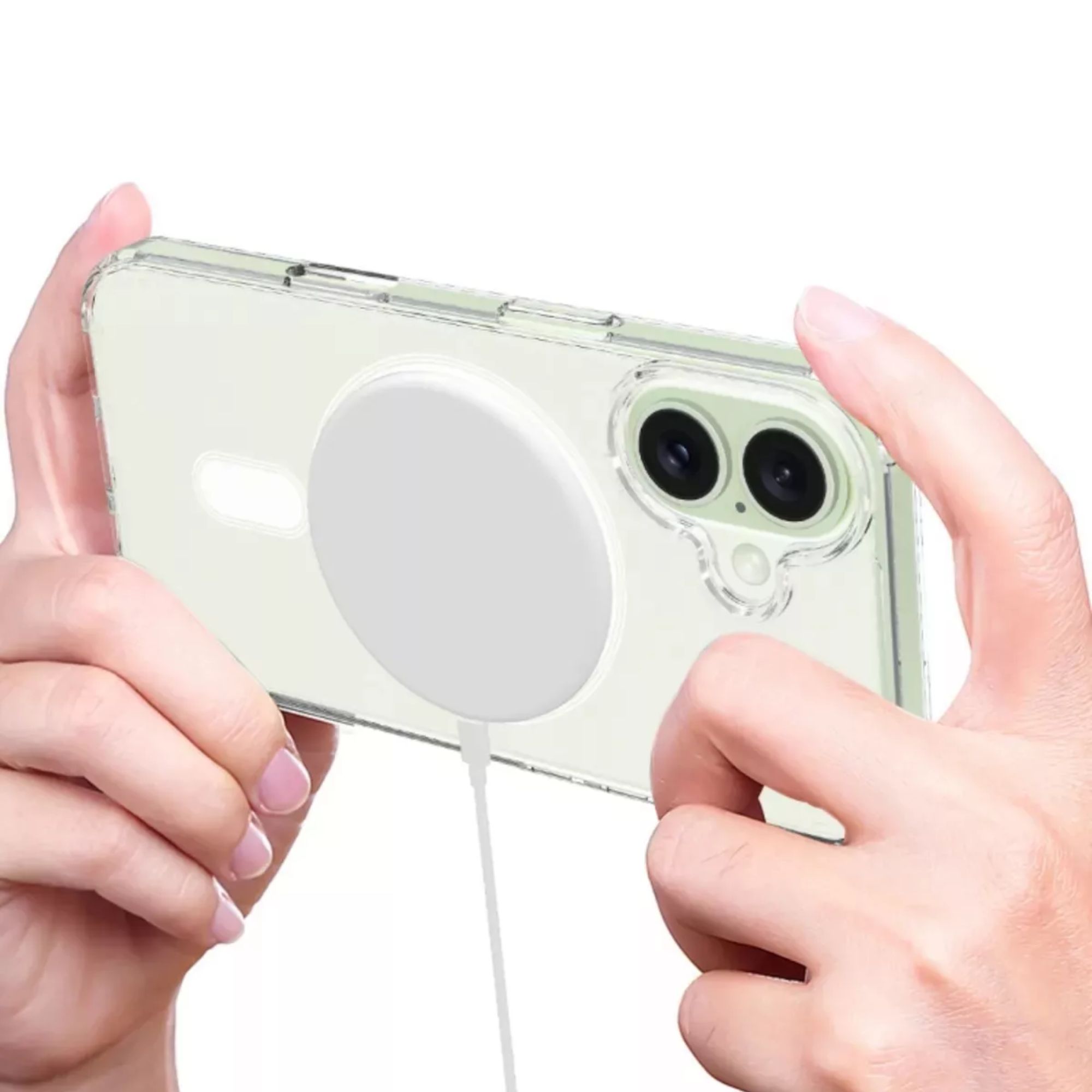 Funda Para iPhone Magsafe Uso Rudo + Cargador Inalámbrico  Iphone 13 pro max Transparente 