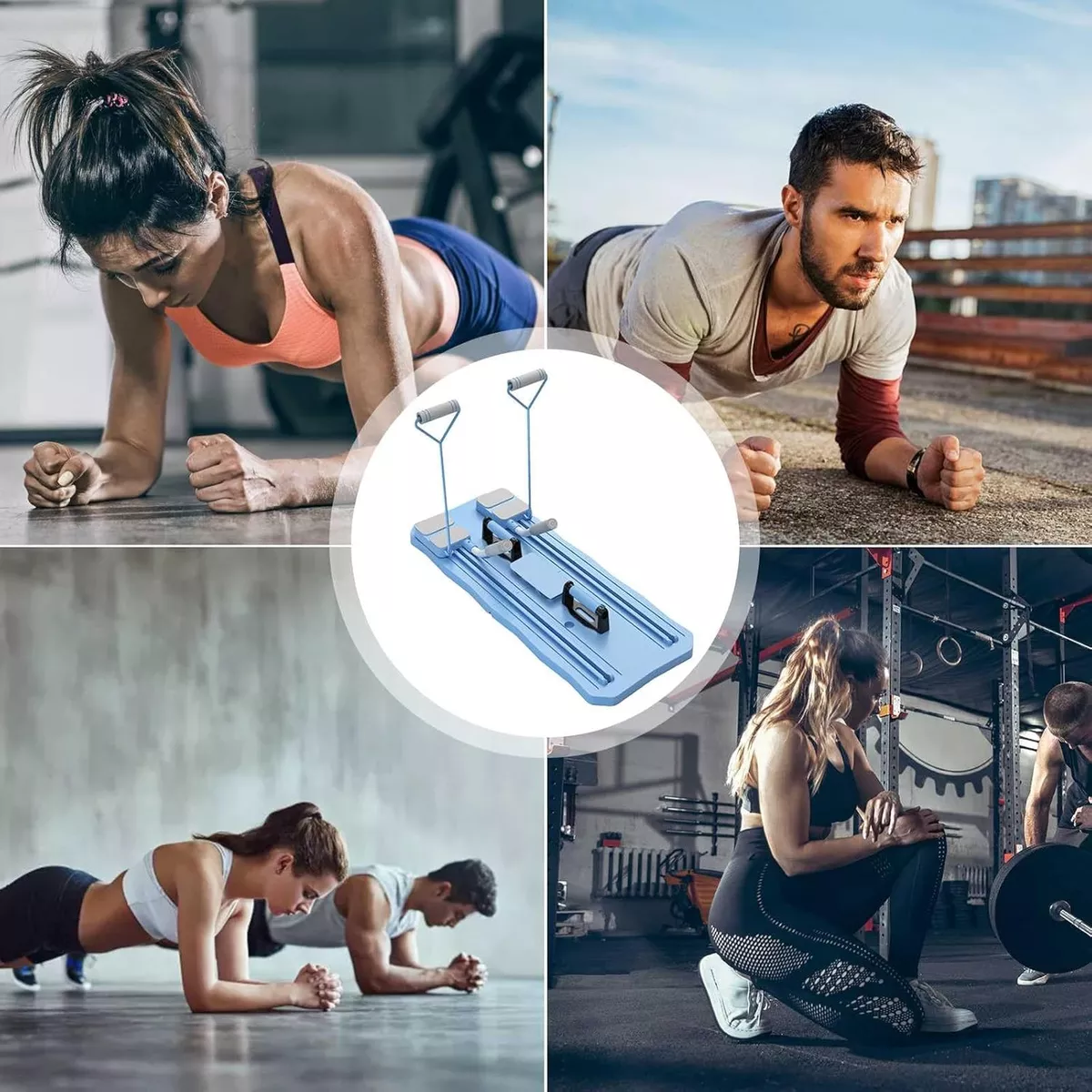 Kit Ejercicio Abdominal Piernas Barras Push-up Ejercitador