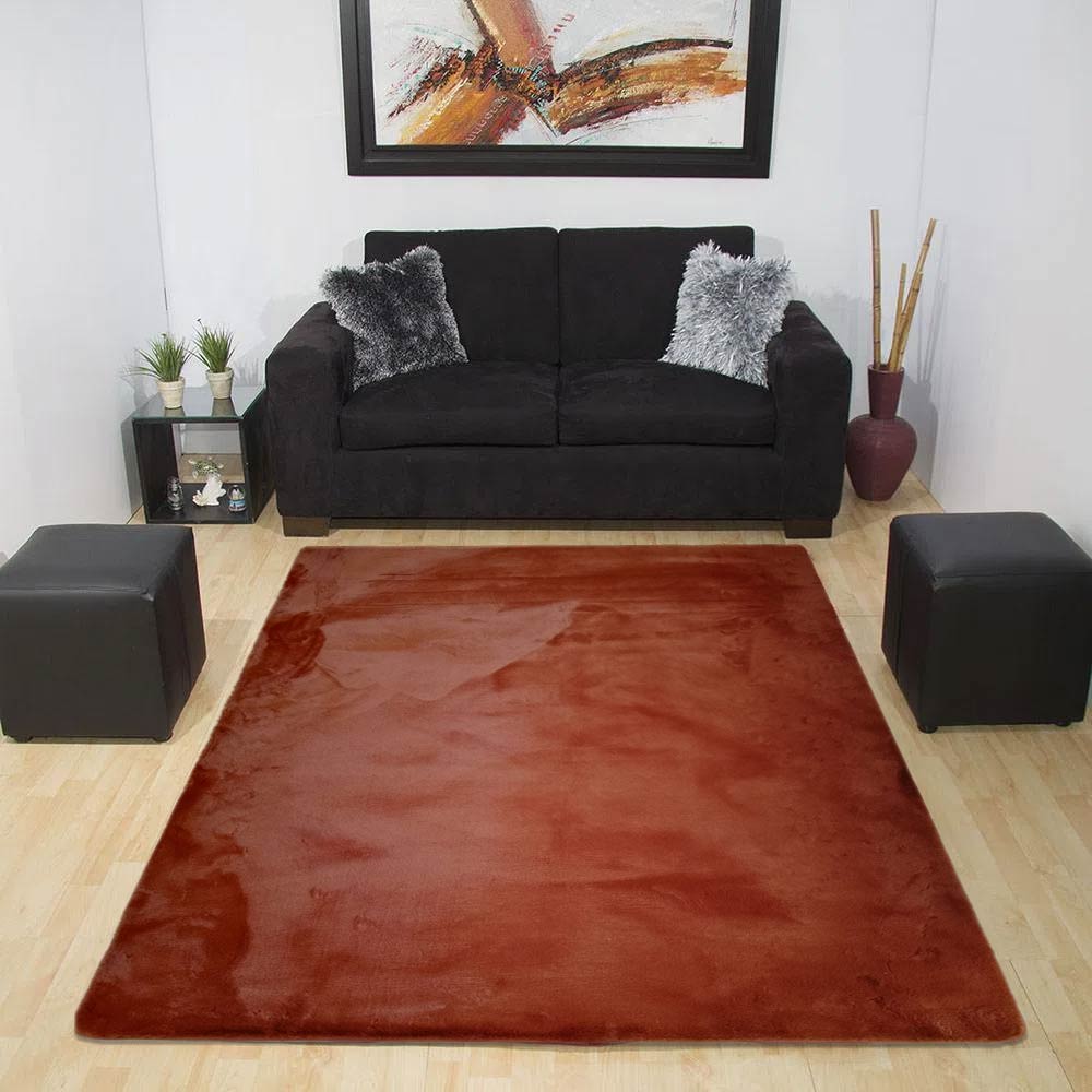 Ilios Innova Tapete piel de conejo Café 2 x 1.60 m