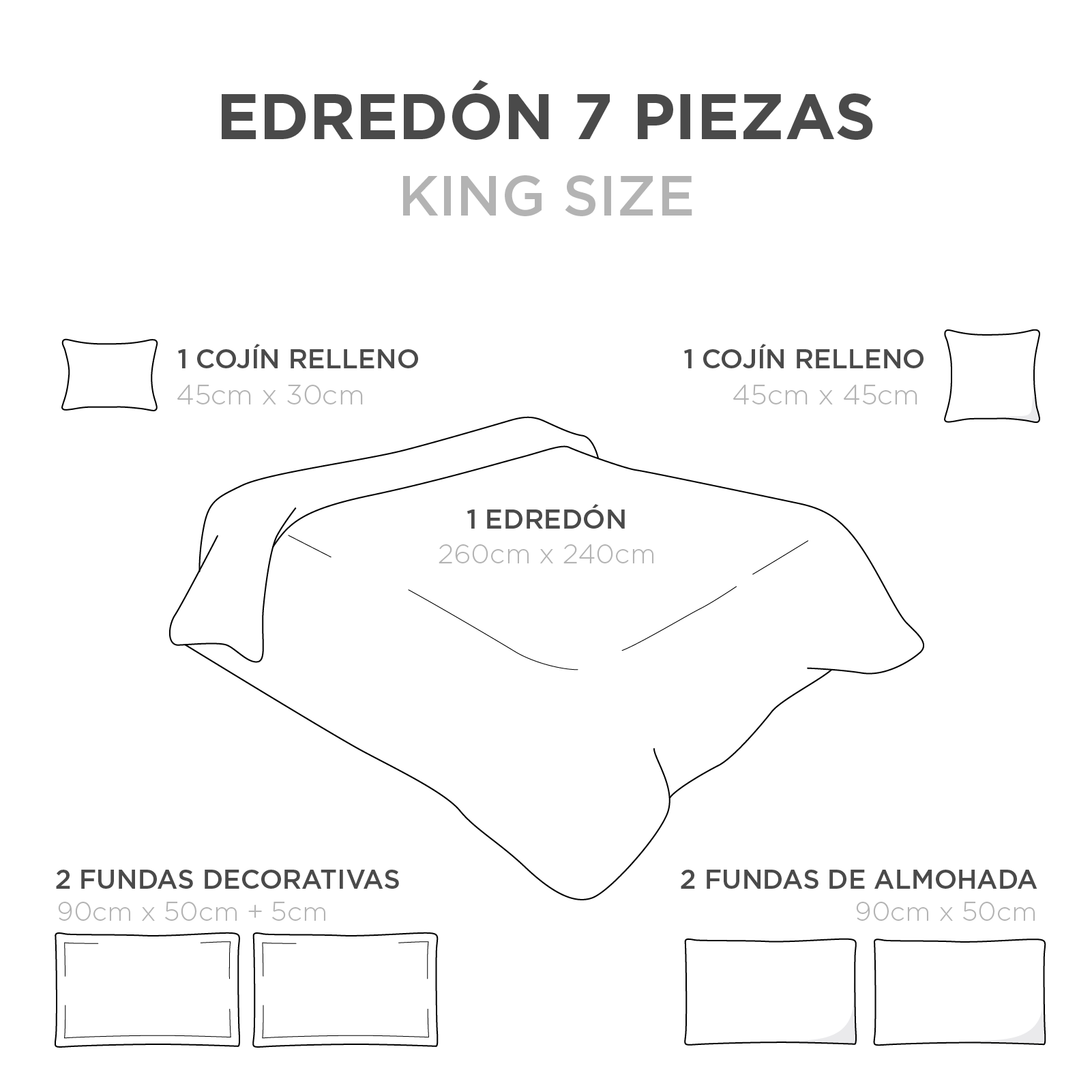 Edredón 7 Pzs Grace Flannel King Size 260 X 240 Zantelo Color Caqui