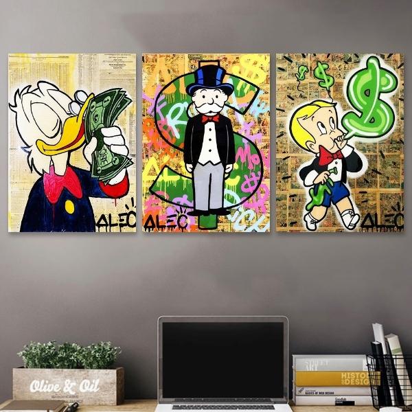 Cuadros Alec Monopoly Money Arte Callejero Modernos Canvas