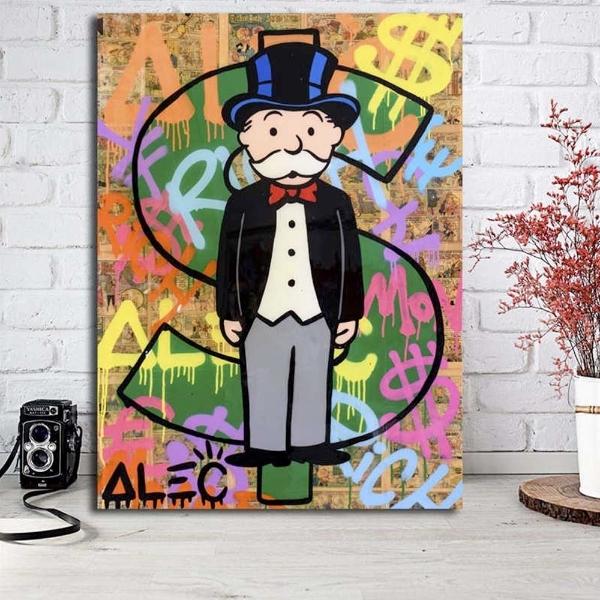 Cuadros Alec Monopoly Money Arte Callejero Modernos Canvas