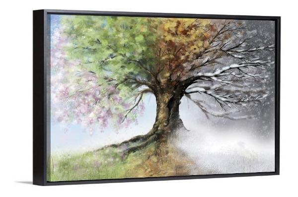 Cuadros Arboles Colores Moderno Tipo Oleo Canvas Calidad