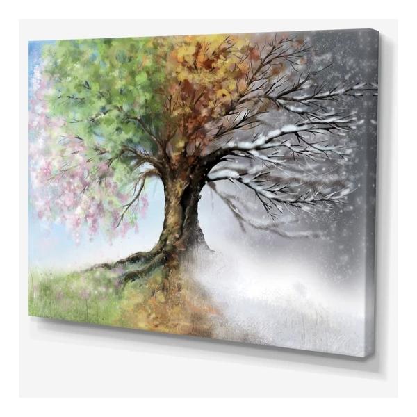 Cuadros Arboles Colores Moderno Tipo Oleo Canvas Calidad