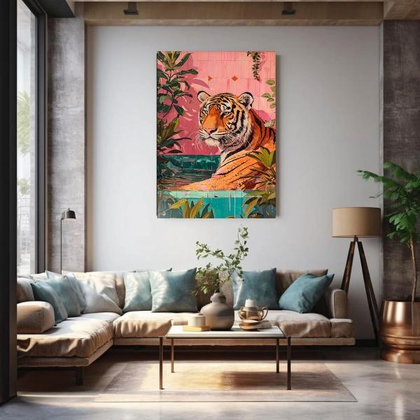 Cuadros Tigres Exótico Decoración Maximalista Canvas Grueso
