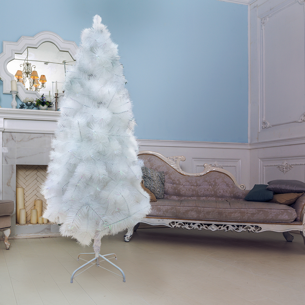 Árbol Blanco Navideño Cepillo Artificial 210 Cm Altura