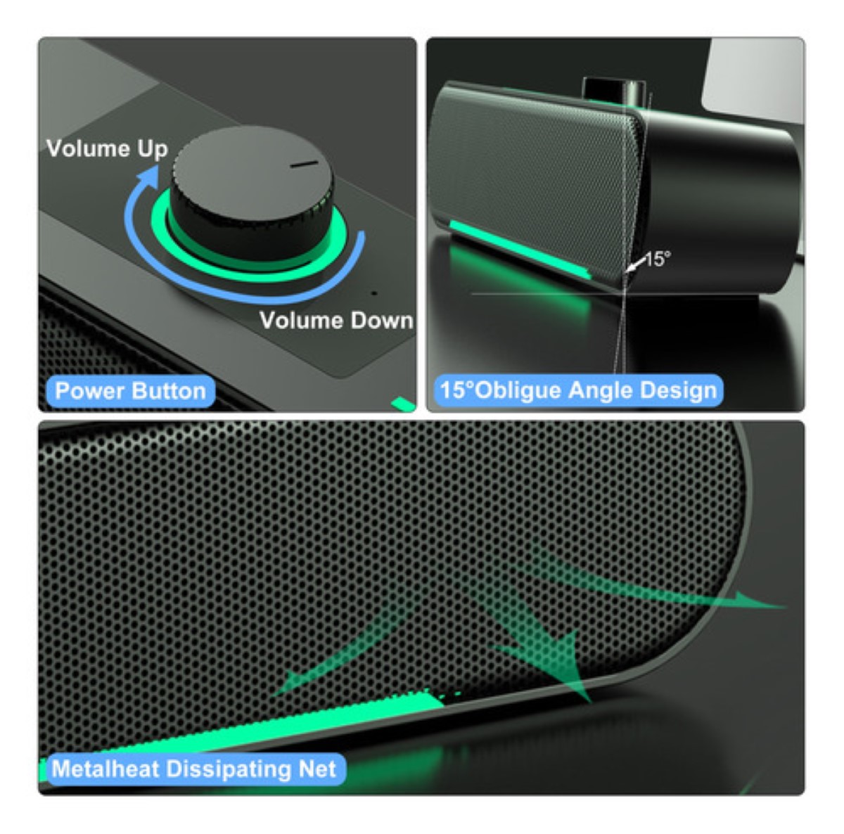 Bocina Speaker Para Pc Y Laptop Para Hogar, Plug-n-play, NEGRO