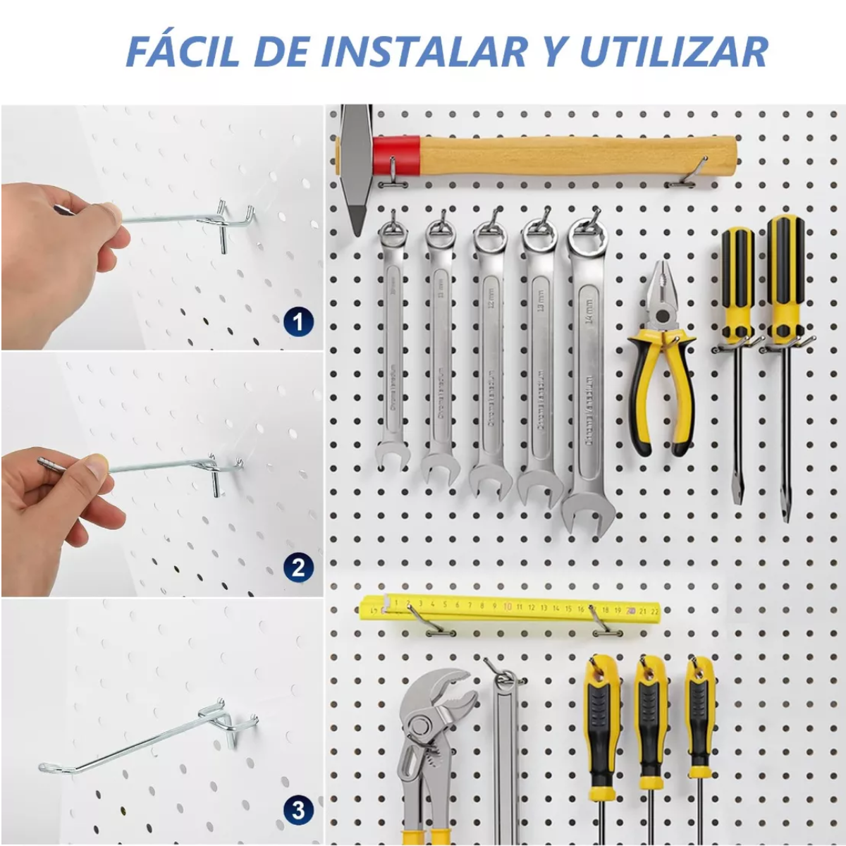 50 Ganchos Blister Exhibir Reja Malla