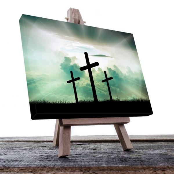 Cuadro Decorativo Religioso Jesús las tres cruces 45 X 30