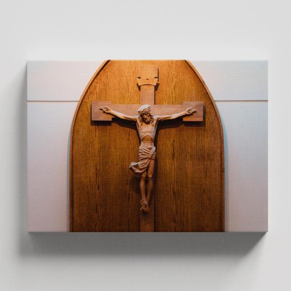 Cuadro Decorativo Religioso Jesús Estatua María 45 X 30