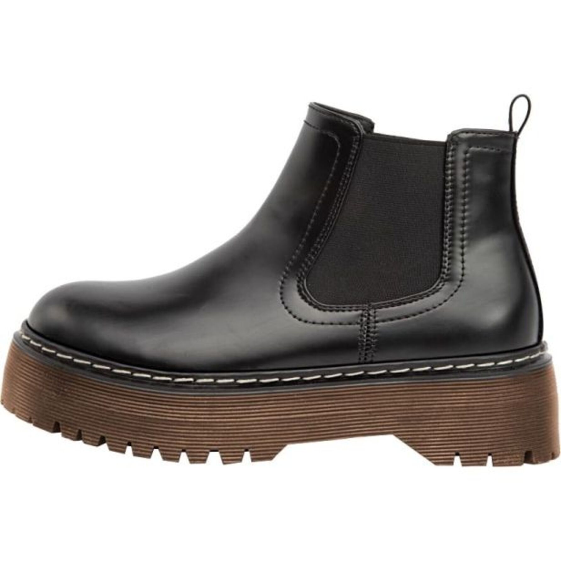 Bota para mujer, tipo Chelsea, acabado camaleón, con plataforma, color negro, marca Goodyear 1141720