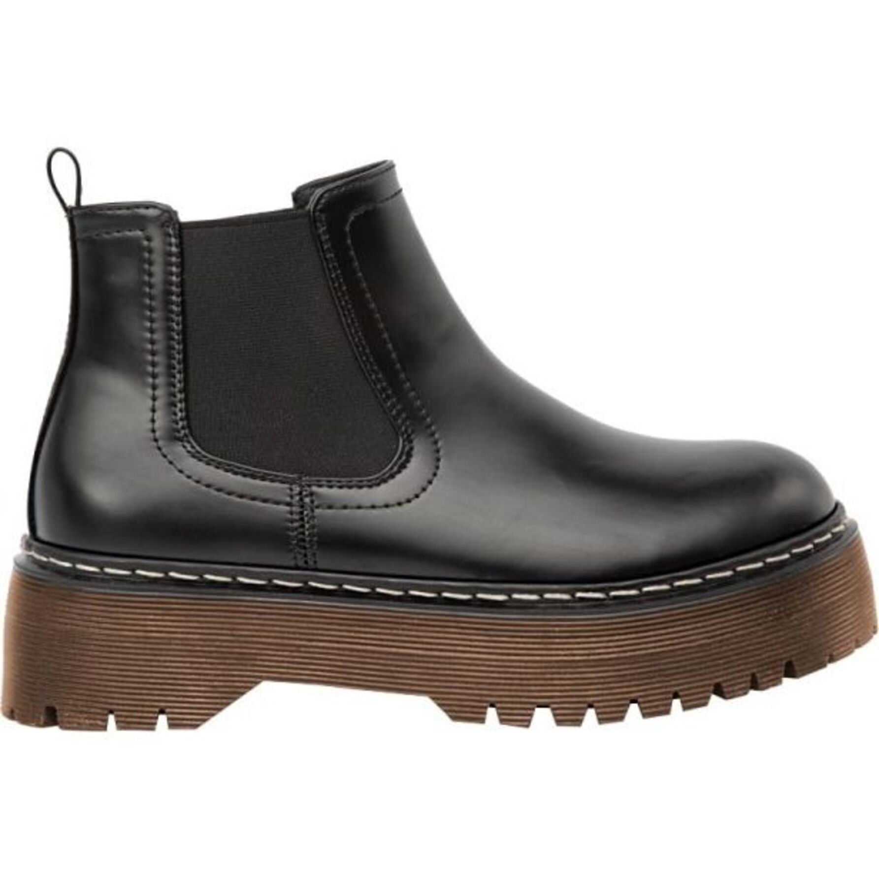 Bota para mujer, tipo Chelsea, acabado camaleón, con plataforma, color negro, marca Goodyear 1141720
