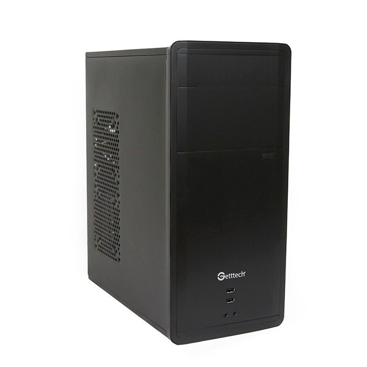 Gabinete Getttech GG1802 con Ventana , Midi-Tower, ATX/Micro-ATX, USB 2.0, con Fuente de 500W, 1 Ventilador Instalado, Negro