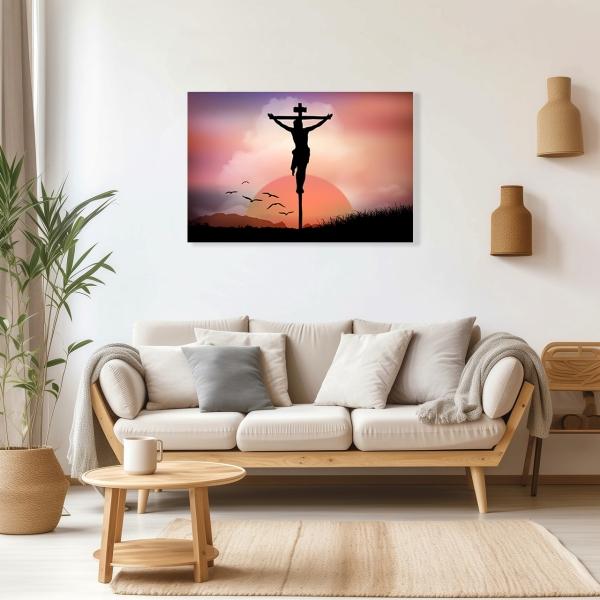Cuadro Decorativo Religioso Jesús Crucifixión #2 90 X 60