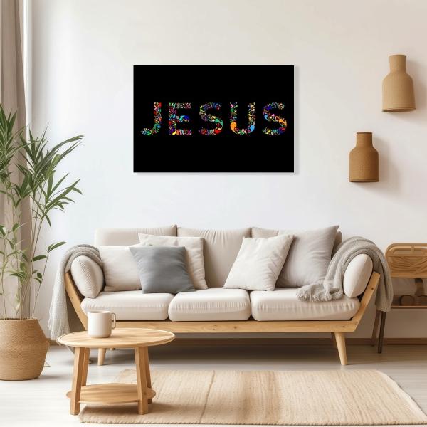 Cuadro Decorativo Religioso Jesús vitral 90 X 60