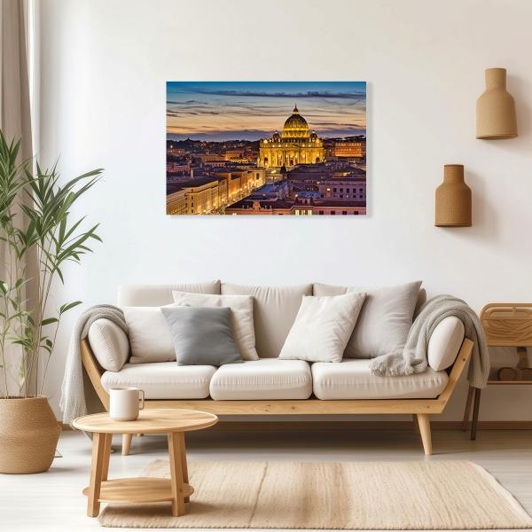 Cuadro Decorativo Religioso Basílica de San Predo Vaticano 60 X 40