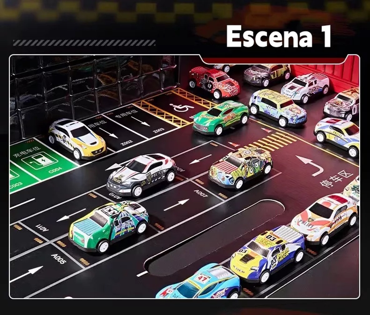 set de 48 piezas de carritos paquete de carros con maletin inluido