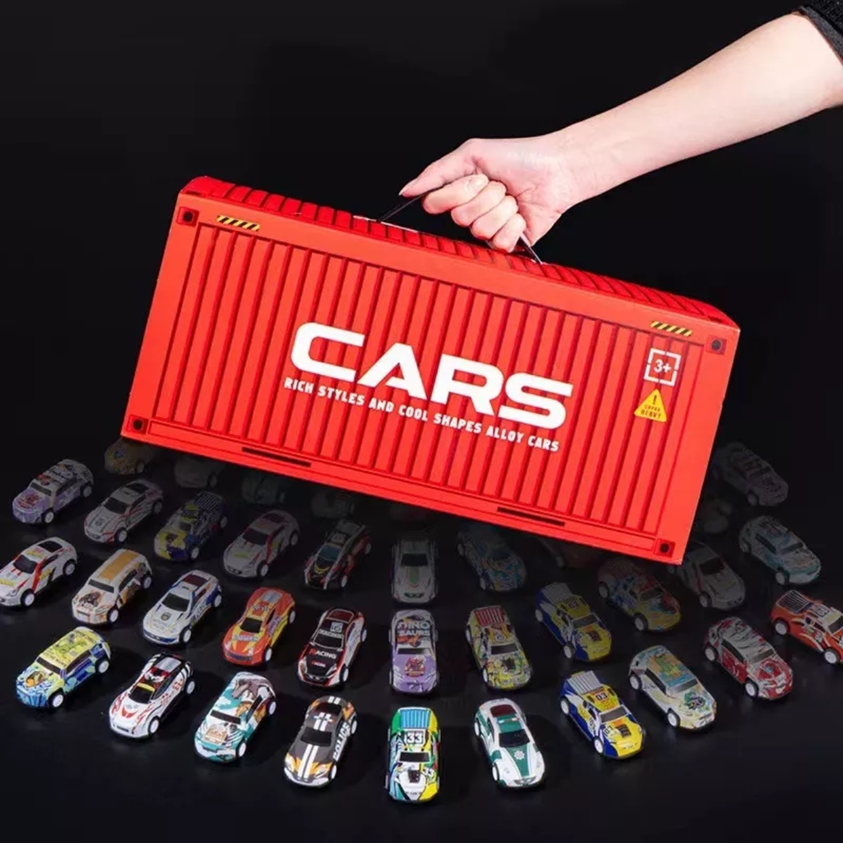 set de 48 piezas de carritos paquete de carros con maletin inluido
