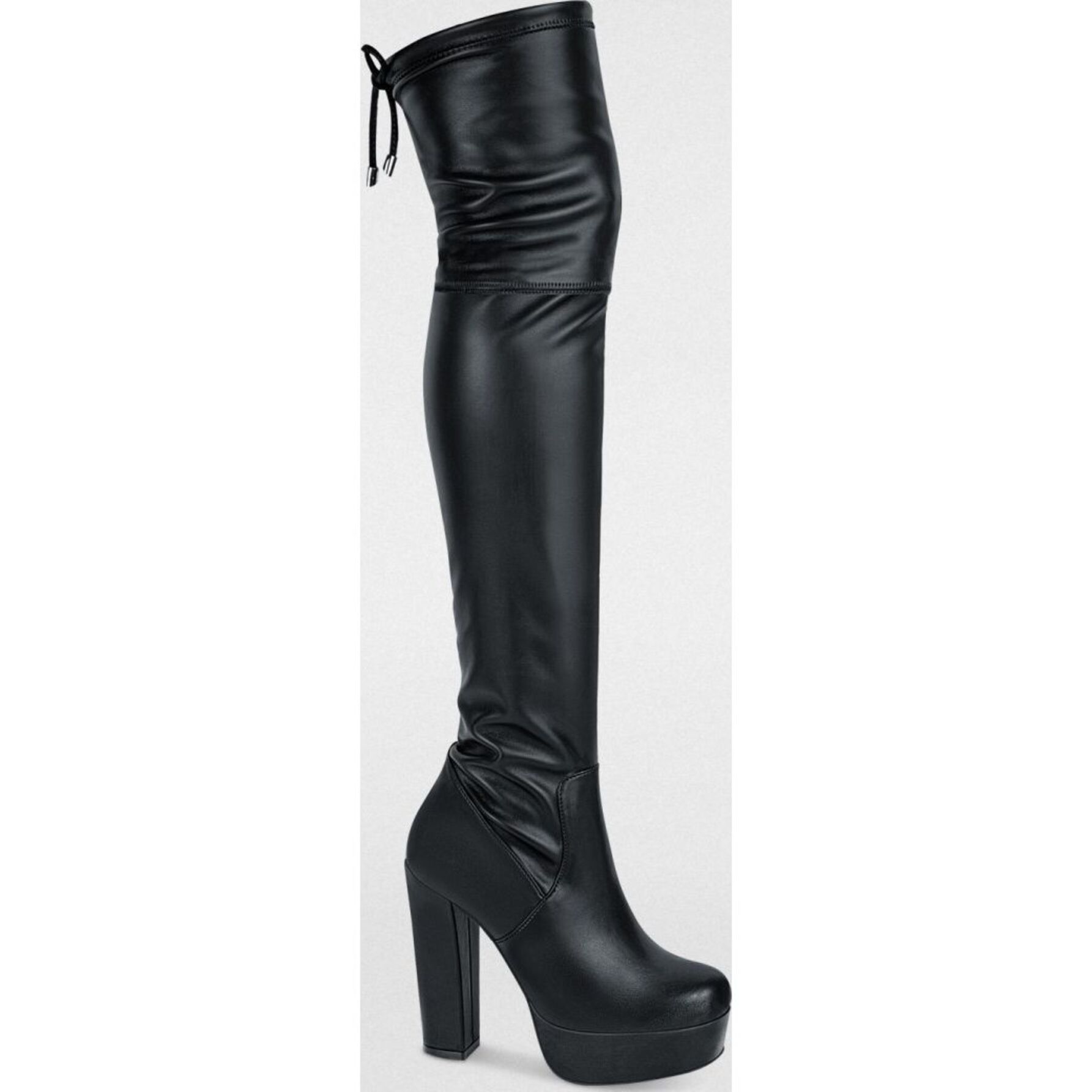 Botas para mujer, extra largas, stretch, acabado napa, tacón alto, color negro, marca Yaeli Fashion 1056265