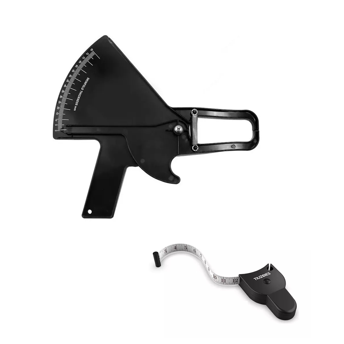 Calibrador De Grasa Corporal Negro 80mm+cinta Métrica 152cm