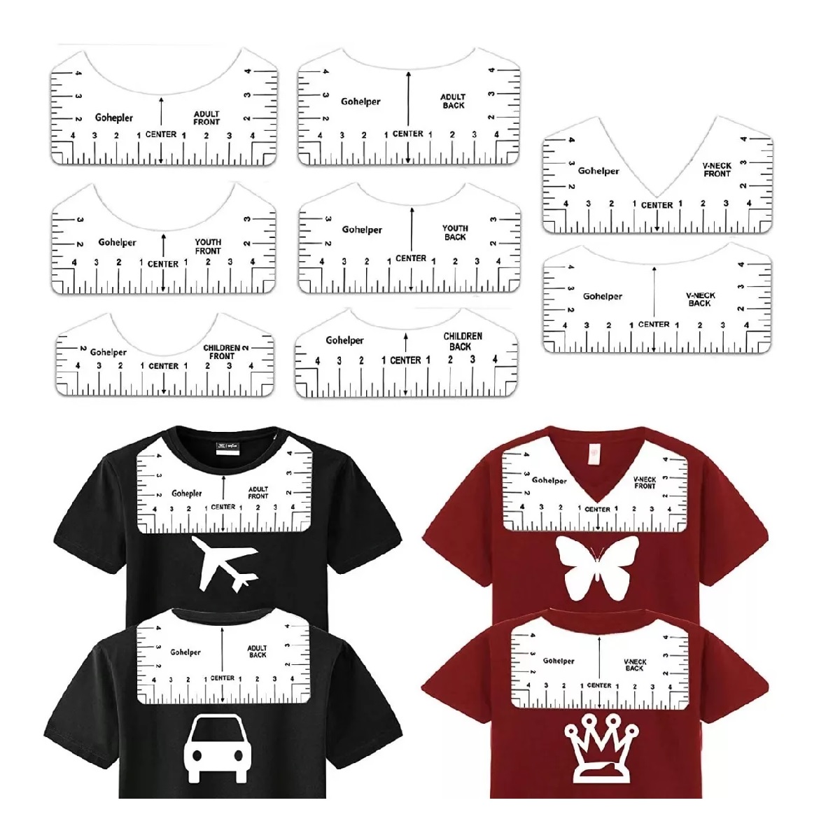 Herramienta De Alineación De Camisetas Guía De Reglas