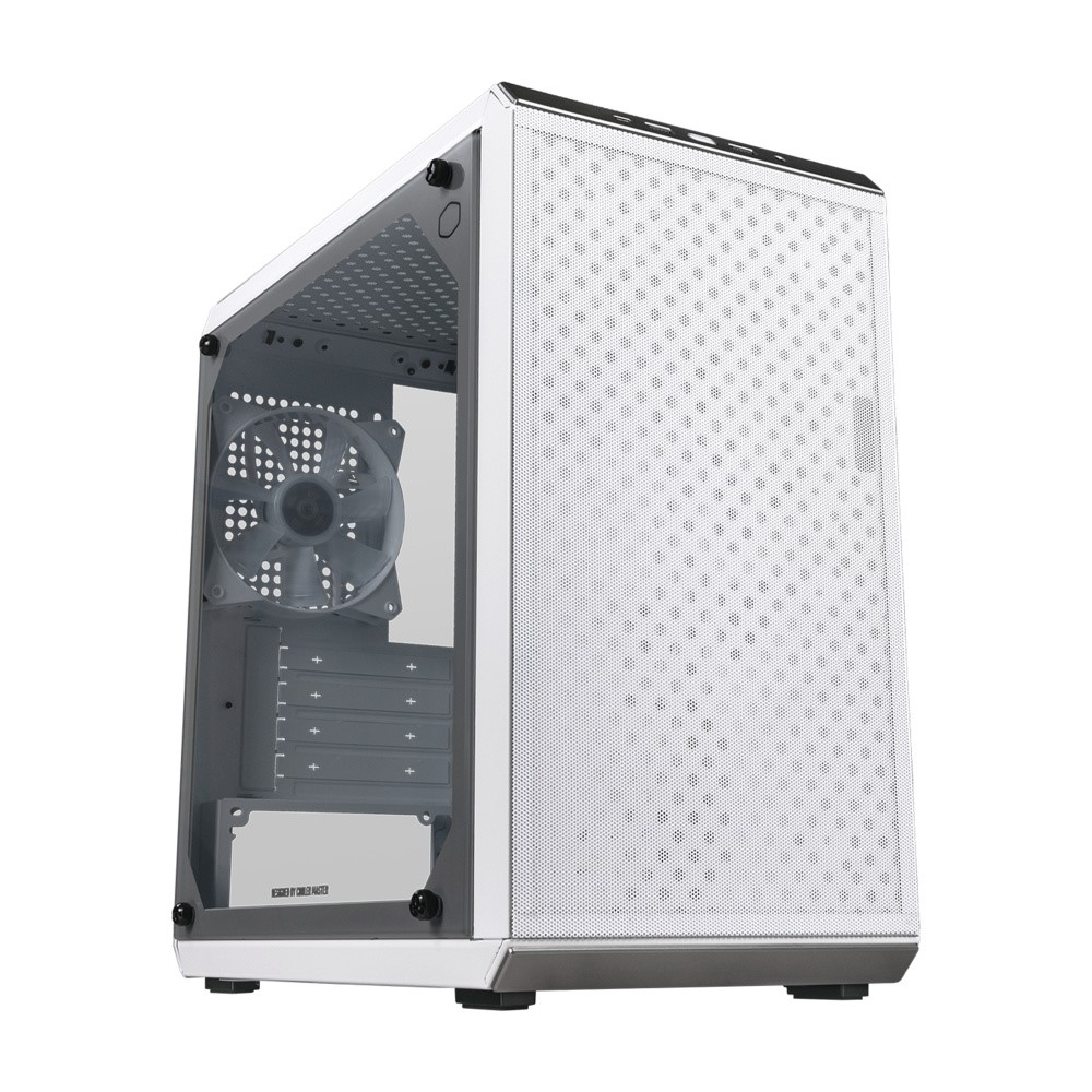 Gabinete Cooler Master MasterBox Q300L V2 con Ventana, Mini-Tower, Micro-ATX/Mini-ITX, USB 3.2, sin Fuente, 1 Ventilador Instalado, Blanco. 
