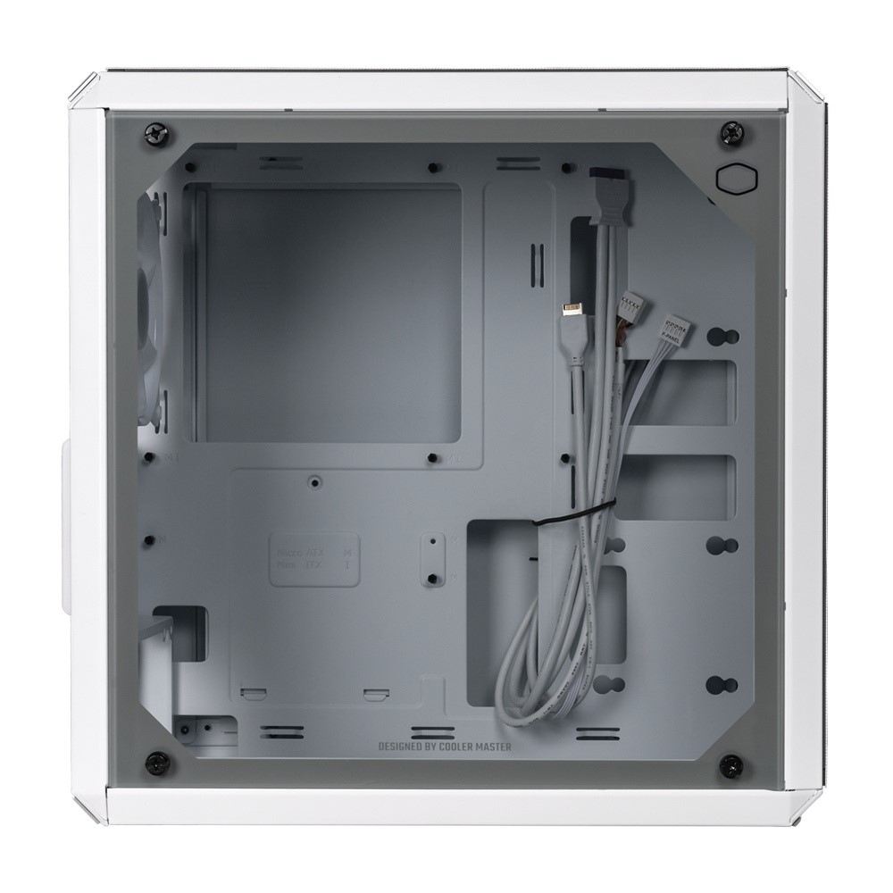 Gabinete Cooler Master MasterBox Q300L V2 con Ventana, Mini-Tower, Micro-ATX/Mini-ITX, USB 3.2, sin Fuente, 1 Ventilador Instalado, Blanco. 