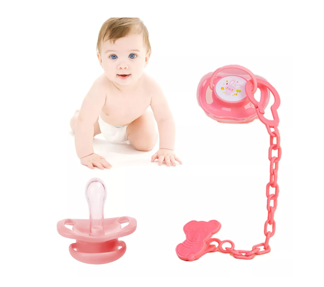 Chupones Wünd Para Bebes Caricatura+cadena De Chupete Anticaída Rosa