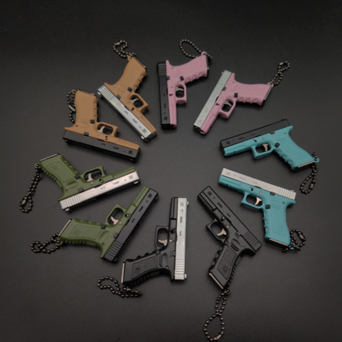 Llaveros De Moda Armas De Fuego Pistola Replica Glock Azul