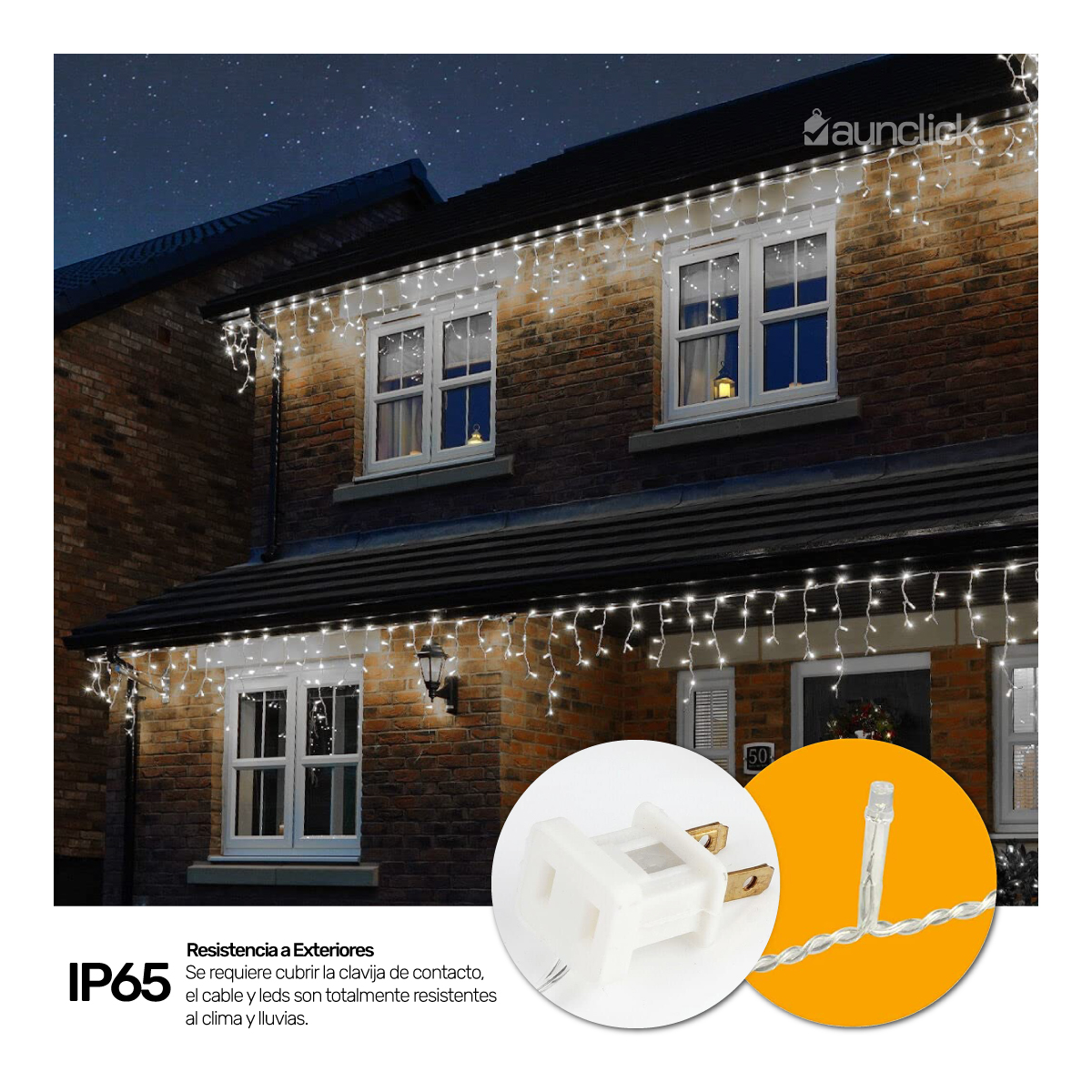 Serie Navideña Cascada Led 20 mts 1000 Luces Exterior Navidad - Blanco Frio