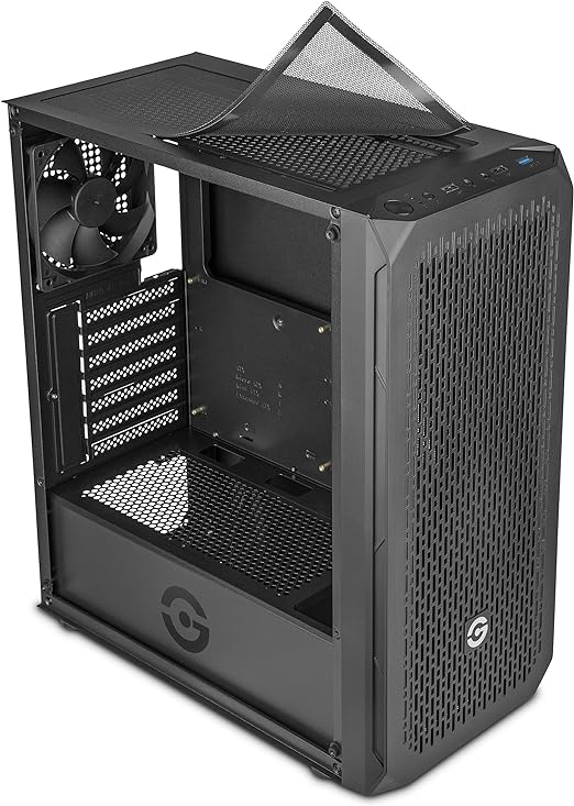 Gabinete Gamer Getttech Vidrio Tempplado  S/Fuente Negro