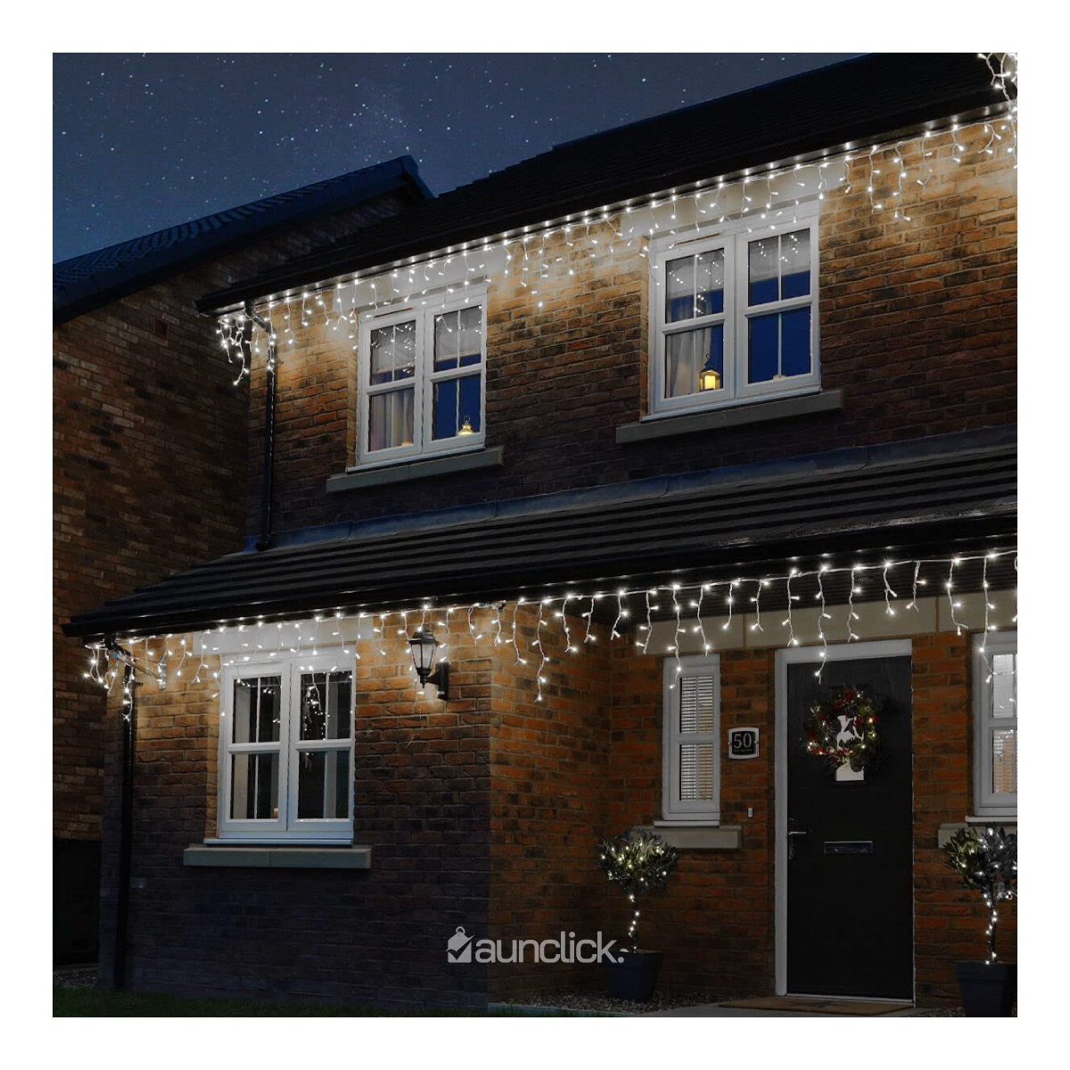 Serie Navideña Cascada Led 20 mts 1000 Luces Exterior Navidad - Blanco Frio