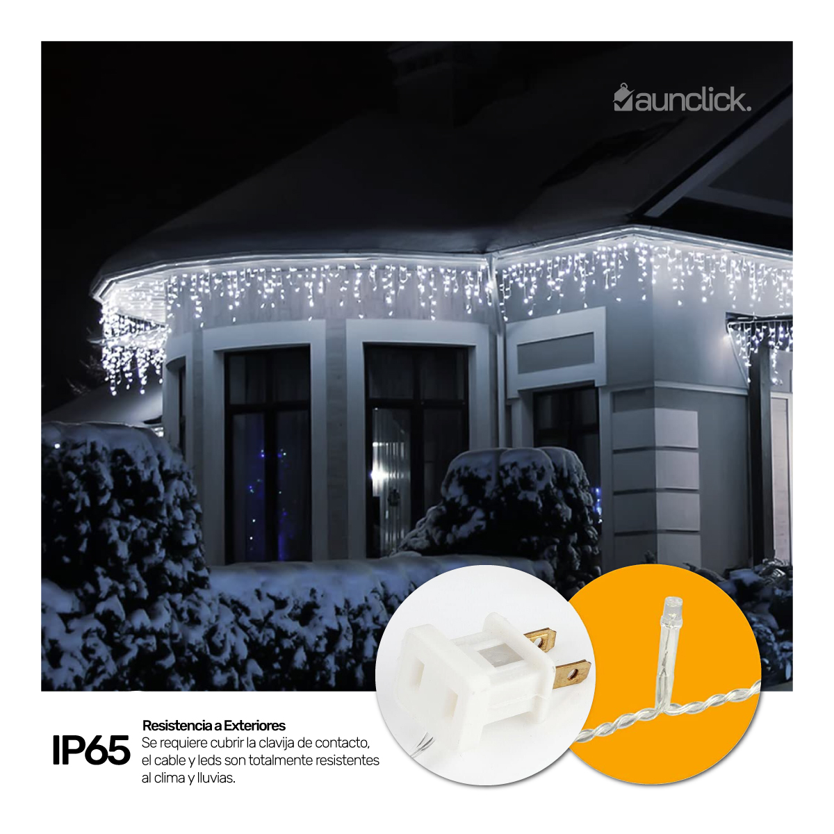 Serie Navideña Cascada Led 20 mts 1000 Luces Exterior Navidad - Blanco Frio
