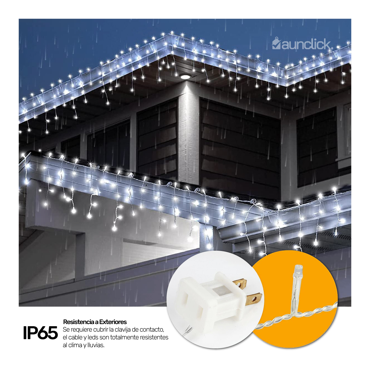Serie Navideña Cascada Led 20 mts 1000 Luces Exterior Navidad - Blanco Frio