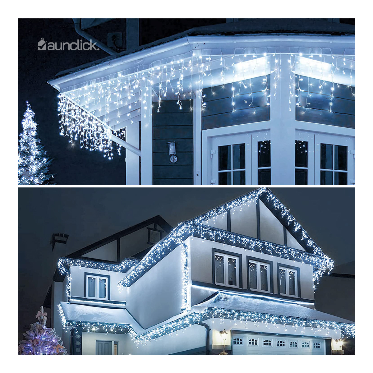 Serie Navideña Cascada Led 20 mts 1000 Luces Exterior Navidad - Blanco Frio