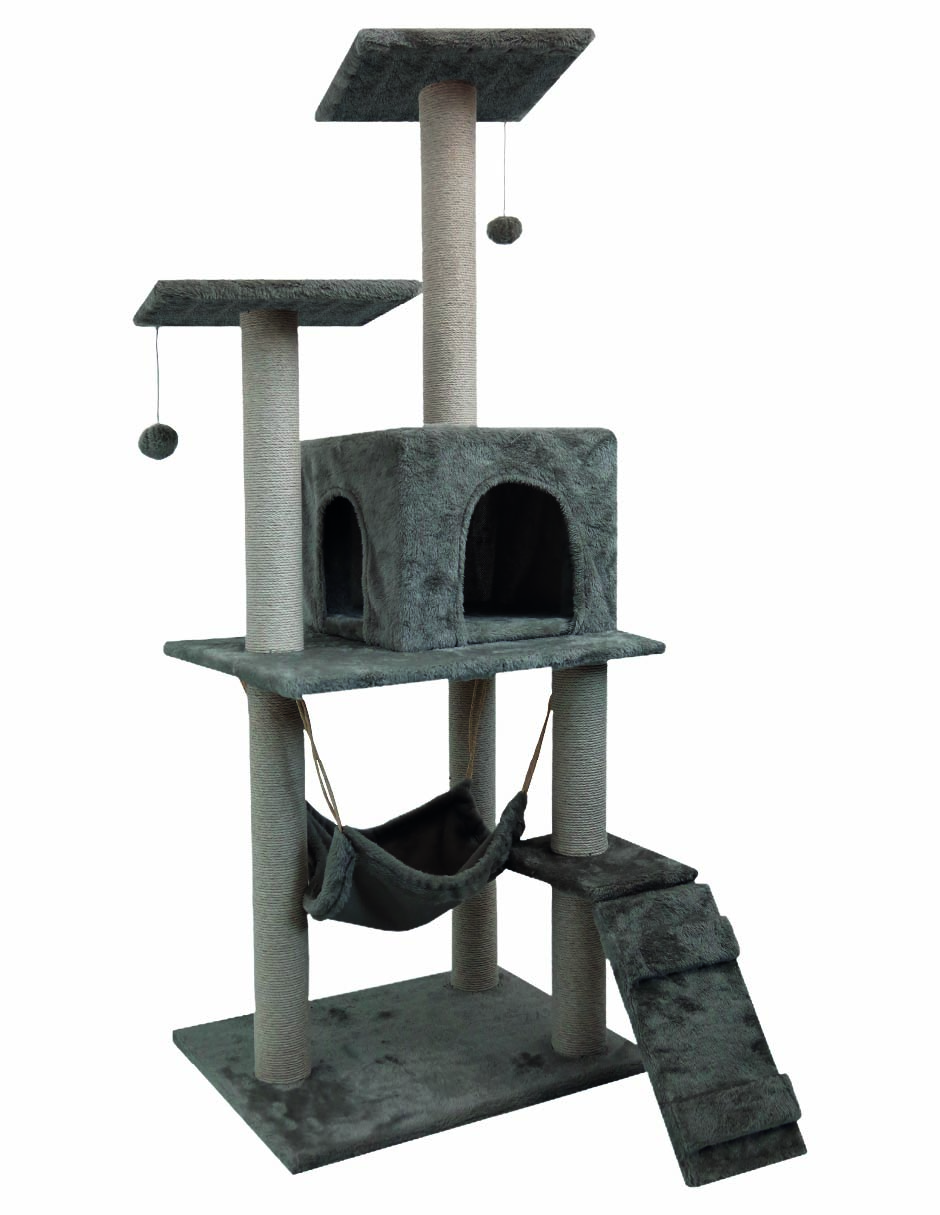 Casa Mueble Rascador Persa Multinivel Poli Pets Color - Grey