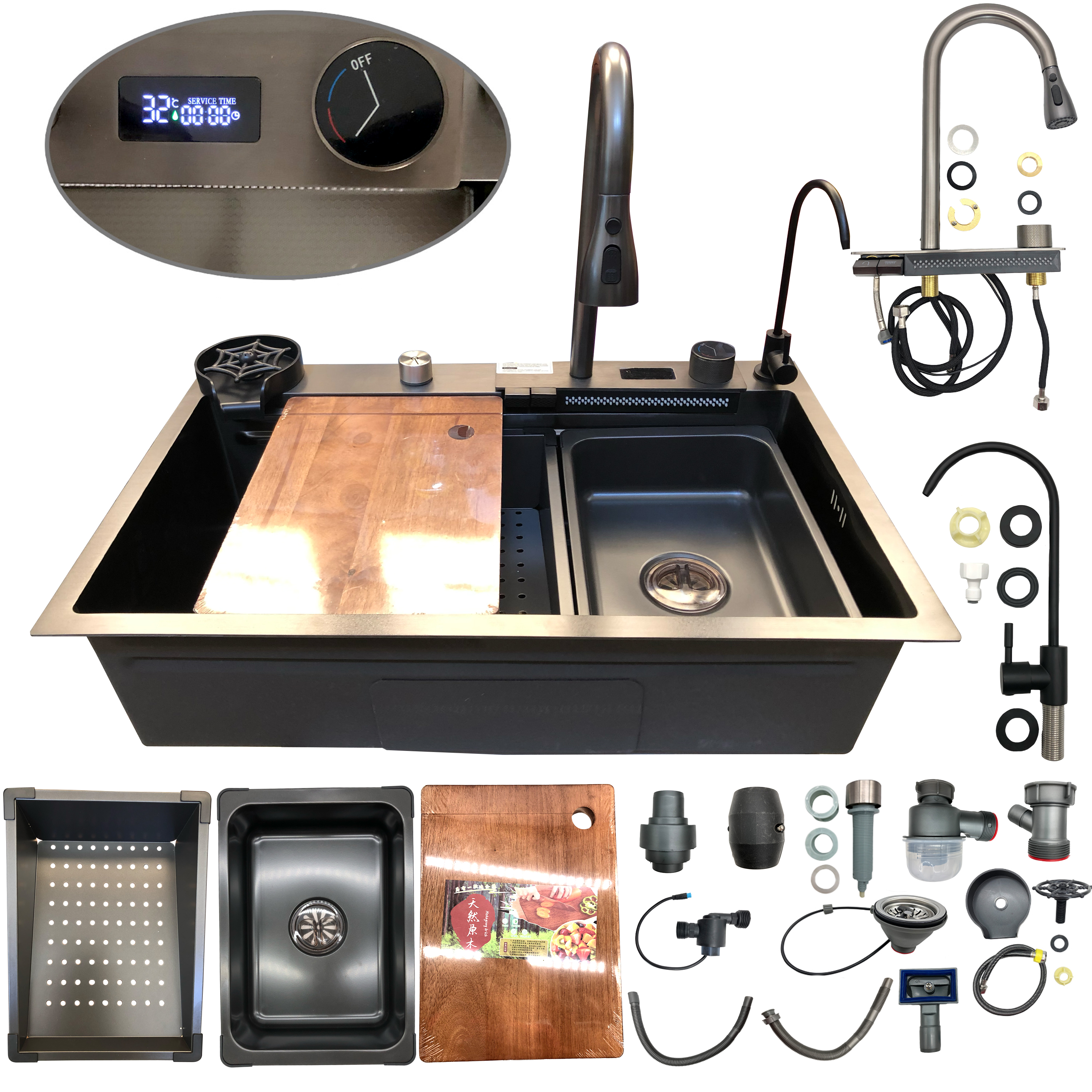 Tarja Para Cocina Cascada Led Homely Elegance Acero Inoxidable