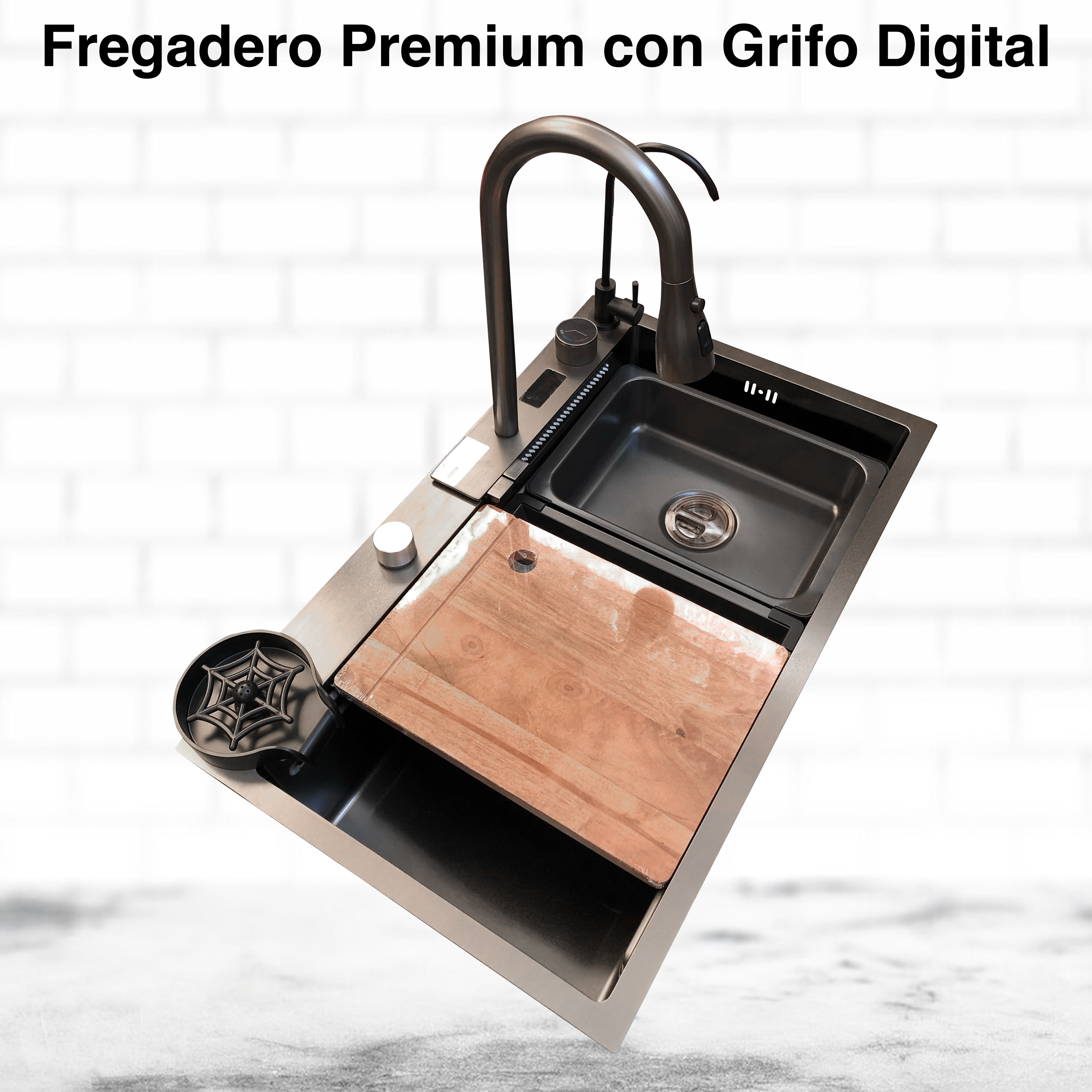 Tarja Para Cocina Cascada Led Homely Elegance Acero Inoxidable