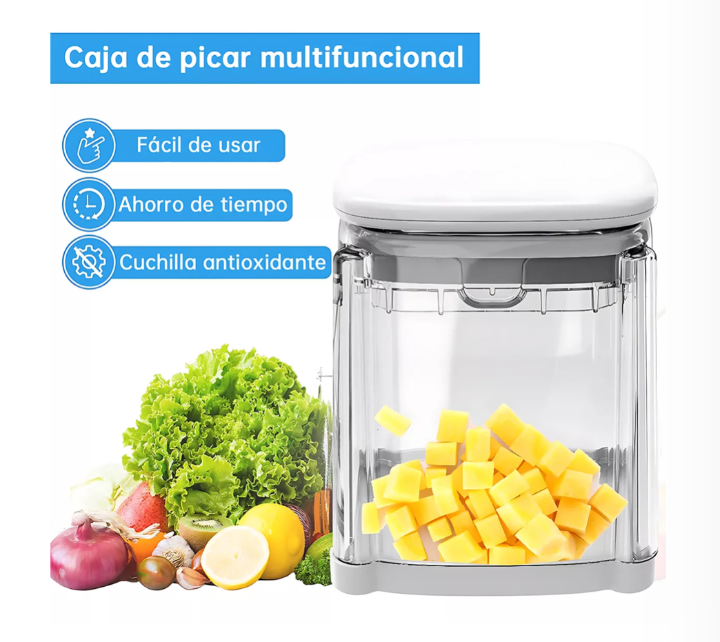 Cortador De Patatas Fritas Caja De Picador Alimentos 4 En 1