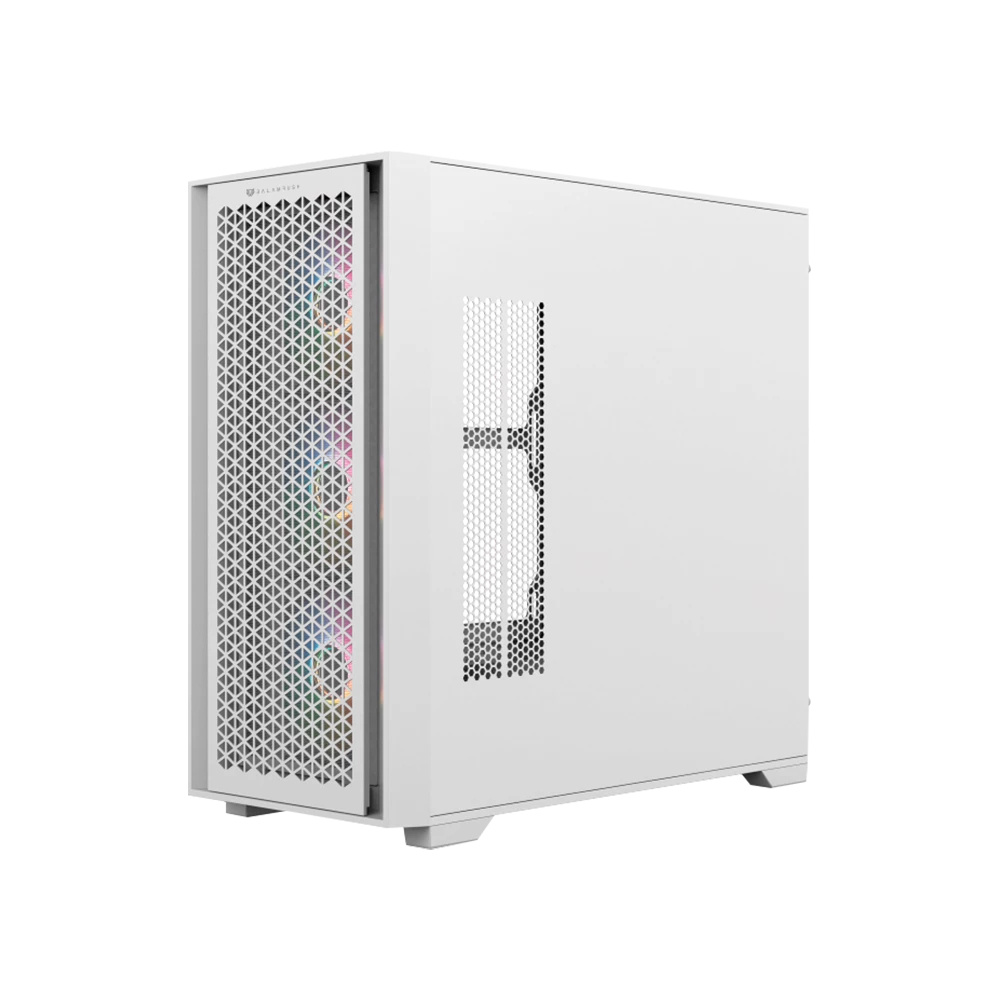Gabinete Balam Rush MEdia Torre Carbono Twin 8000B USB 3.0 4 Vent ARGB Blanco 