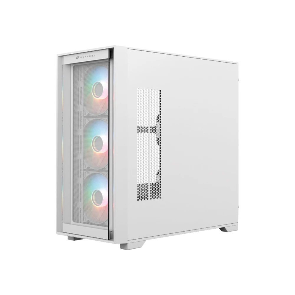 Gabinete Balam Rush MEdia Torre Carbono Twin 8000B USB 3.0 4 Vent ARGB Blanco 