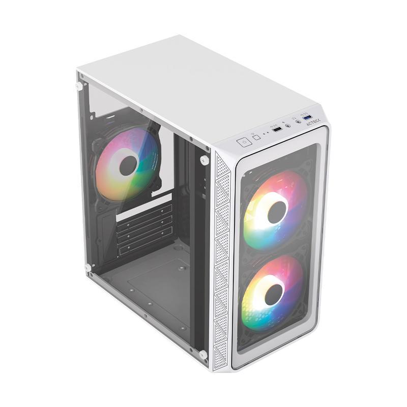 Gabinete Acteck Mini Torre Doom  GI730/ 600W/ USB 3.0/ 2.0/ 3Vent/Blanco(AC-939232)
