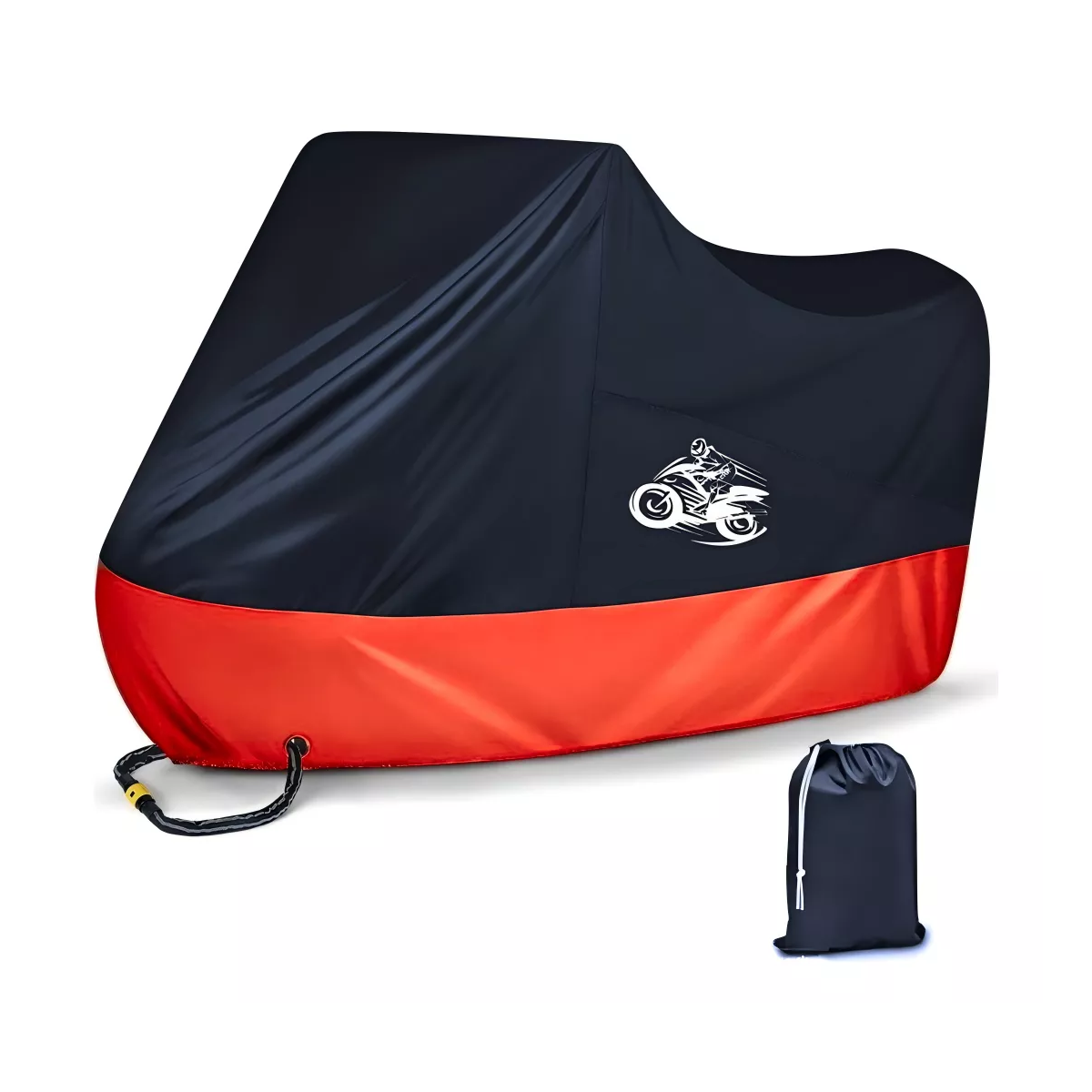 Funda Motocicleta Impermeab Grueso Cubiertas Para Moto Negro + Rojo