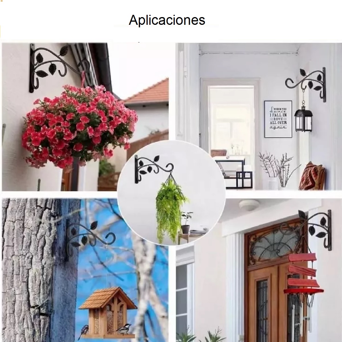 3 Pzs Soportes Para Plantas Colgantes Gancho De Pared Maceta